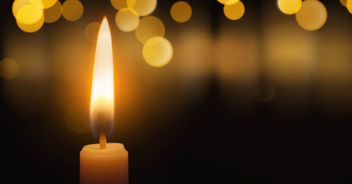 closeup of lit candle